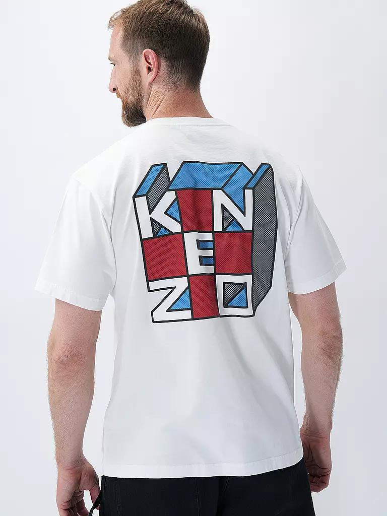 Kenzo Kube Oversized Tee Off White New Releases